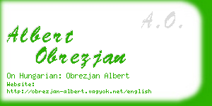 albert obrezjan business card